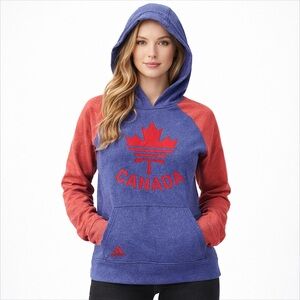Adidas Olympic Team Canada Red and Blue Hoodie